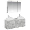 vidaXL Conjunto de M&oacute;veis para Banheiro 4 pcs Cinzento Cimento
