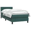 vidaXL Cama com molas/colch&atilde;o 100x210 cm veludo verde-escuro
