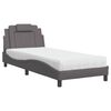 vidaXL Cama Viana com colch&atilde;o 80x200 cm couro artificial cinzento