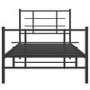 vidaXL Estrutura de cama com cabeceira e p&eacute;s 90x200 cm metal preto