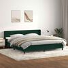 vidaXL Cama com molas/colch&atilde;o 180x220 cm veludo verde-escuro