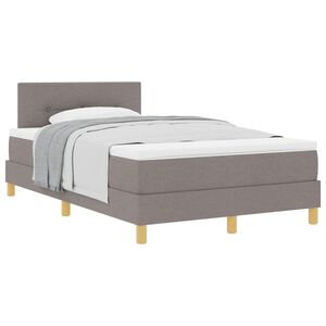 vidaXL Cama Box com colch&atilde;o Cinzento-acastanhado 120 x 190 cm tecido