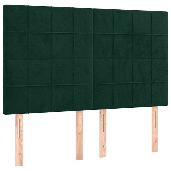 vidaXL Cabeceira Verde Escuro 144x5x118/128 cm Veludo