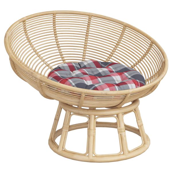 vidaXL Almofad&atilde;o redondo &Oslash; 60 x11 cm tecido oxford xadrez vermelho