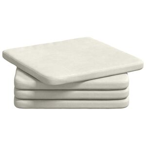 vidaXL Almofadas de Assento 4 pcs Creme 40 x 40 x 3 cm Veludo