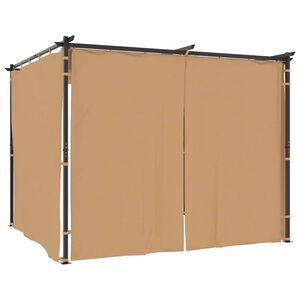 vidaXL Gazebo com cortinas 3x3 m a&ccedil;o cinzento-acastanhado