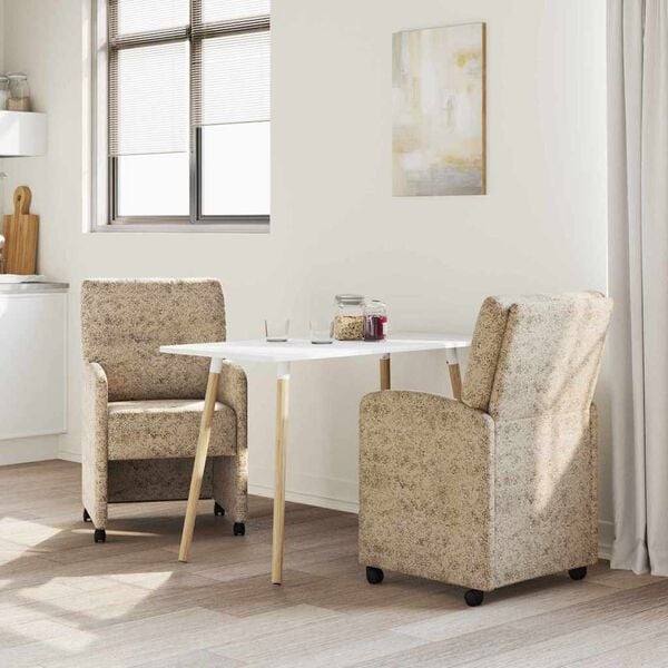 vidaXL Cadeiras de Jantar com Rodas com rodas 2 pcs Cinzento-claro