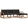 vidaXL Conjunto de Sof&aacute;s para Exterior 4 pcs Natural e Preto