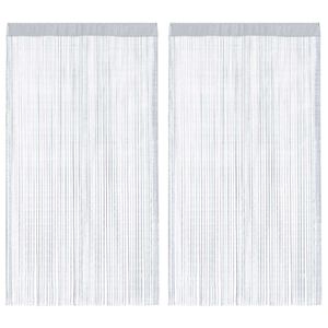 vidaXL Cortinas de fios 2 pcs 100x250 cm cinzento-claro