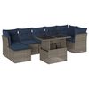 vidaXL Conjunto de sof&aacute; de jardim com 8 pe&ccedil;as e almofadas em rattan sint&eacute;tico cinza