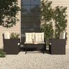 vidaXL 4 pcs conjunto lounge de exterior c/ almofad&otilde;es vime PE preto