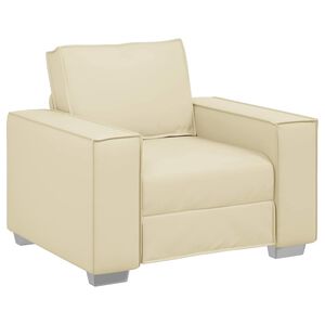 vidaXL Cadeira Sofa Creme 100 cm Couro Sint&eacute;tico