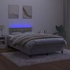 vidaXL Cama box spring colch&atilde;o LED 120x190 cm couro artif. cinza-claro