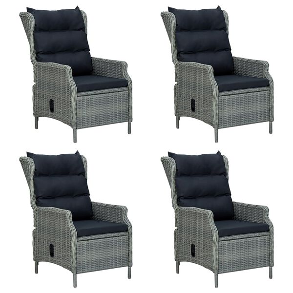 vidaXL 5 pcs conjunto de jantar para jardim cinzento-claro