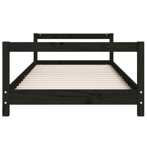 vidaXL Estrutura de cama infantil 80x200 cm pinho maciço preto