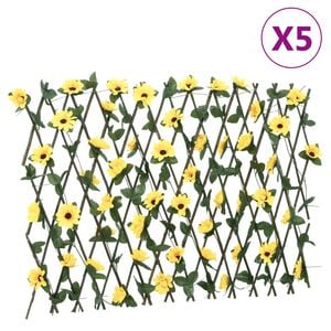 vidaXL&nbsp;Treli&ccedil;a de hera artificial extens&iacute;vel 5 pcs 180x60 cm amarelo