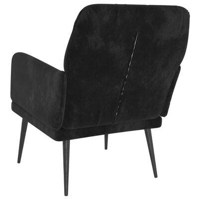 vidaXL Cadeira c/ apoio de braços 62x79x79 cm veludo preto