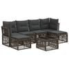 vidaXL Conjunto de Sof&aacute; de Jardim 7 unid. Cinzento vime PE