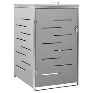 vidaXL Abrigo para caixote do lixo 69x77,5x115 cm a&ccedil;o inoxid&aacute;vel