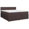 vidaXL Cama box spring com colch&atilde;o Marrom Escuro 200 x 200 cm Tecido