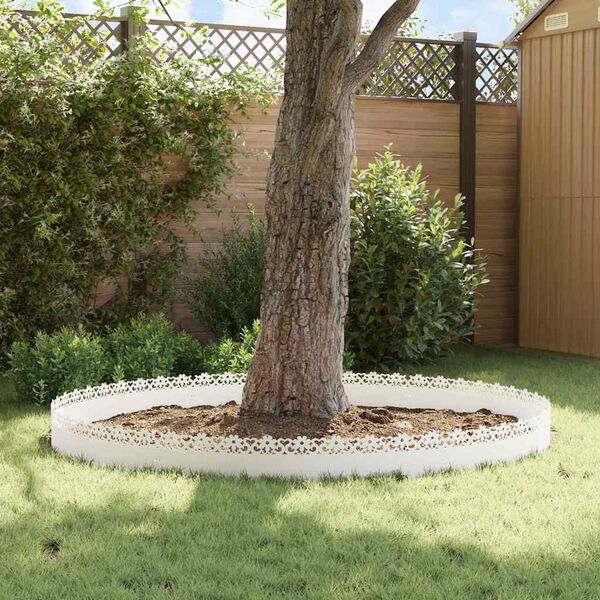 vidaXL Delimitadores de relvado 10 pcs Branco 103 x 0,05 x 22 cm A&ccedil;o