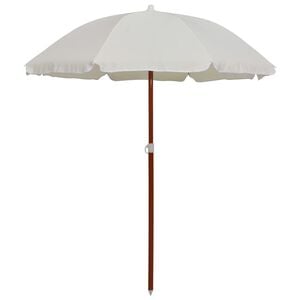 vidaXL Guarda-sol de jardim com poste de a&ccedil;o 180 cm cor areia