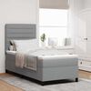 vidaXL Cama Box com colch&atilde;o com led Cinzento-claro 90 x 200 cm tecido