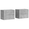 vidaXL Mesas de cabeceira de parede 2 pcs 45x30x35 cm cinzento cimento