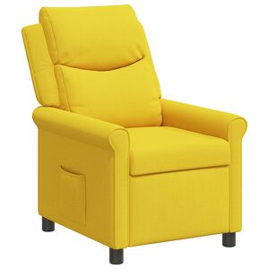 vidaXL Poltrona reclin&aacute;vel Amarelo Claro 69 x 93 x 102 cm Tecido