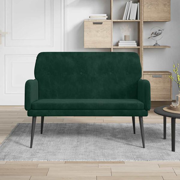 vidaXL Banco 108x79x79 cm veludo verde-escuro