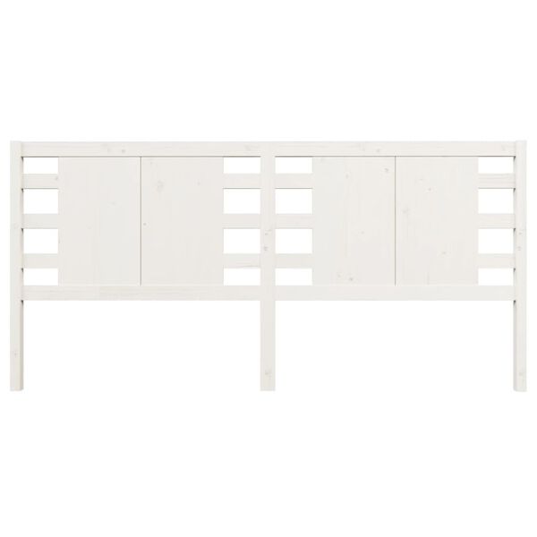 vidaXL Cabeceira de cama 206x4x100 cm pinho maciço branco