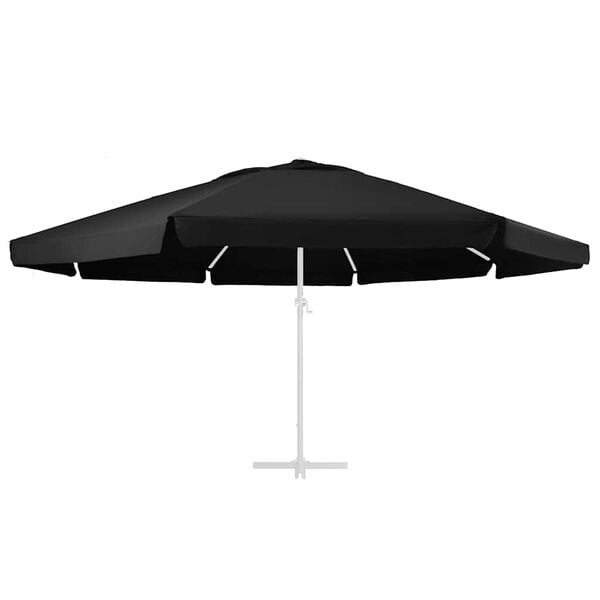 vidaXL Tecido de substitui&ccedil;&atilde;o p/ guarda-sol exterior 610 cm preto