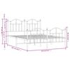 vidaXL Estrutura de cama com cabeceira e p&eacute;s 150x200 cm metal preto