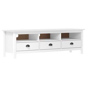 vidaXL M&oacute;vel de TV Hill 158x40x47 cm pinho maci&ccedil;o branco