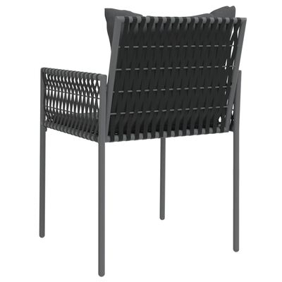 vidaXL Cadeiras jardim c/ almofadões 4 pcs 54x61x83 cm vime PE preto
