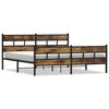vidaXL Estrutura de cama sem colch&atilde;o 180x200cm metal carvalho fumado