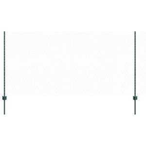 vidaXL Cerca Hexagonal com Poste 25 x 1,2 m A&ccedil;o Revestido de PVC Verde