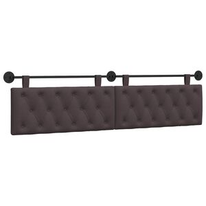 vidaXL Cabeceira Suspensa Marrom Escuro 210 x 55 x 7 cm tecido