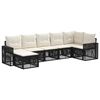 vidaXL Conjunto de Sof&aacute; de Jardim 7 unid. Preto e Branco Creme vime PE