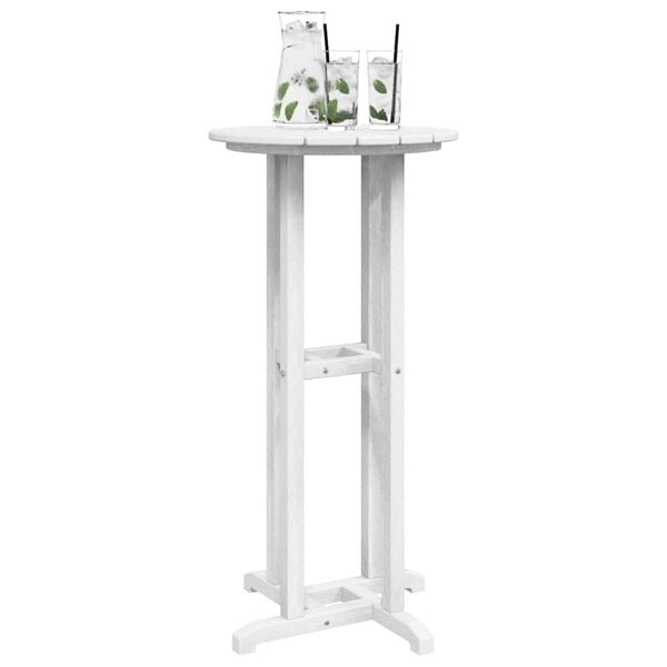 vidaXL Mesa de bar Branco 55 x 55 x 107 cm HDPE