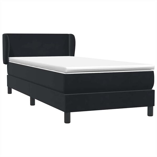 vidaXL Cama com molas/colch&atilde;o 80x220 cm veludo preto