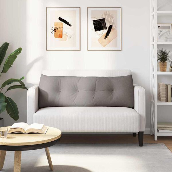 vidaXL Travesseiro para Costas Cinzento-acastanhado 140 x 24 x 50 cm