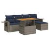 vidaXL 6 pcs conjunto sof&aacute;s de jardim com almofad&otilde;es vime cinzento