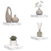 vidaXL Prateleira de Parede 4 pcs M&aacute;rmore Branco 23 x 23,5 x 4 cm