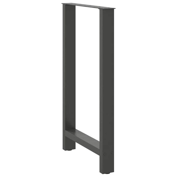 vidaXL P&eacute;s para mesa de bar antracite 2 pe&ccedil;as 60x(100-101) cm a&ccedil;o