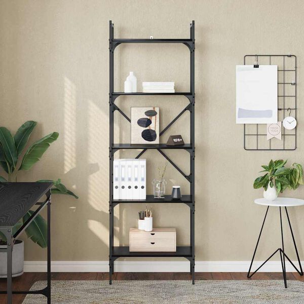 vidaXL Estante Carvalho Preto 56 x 32 x 174 cm Madeira processada