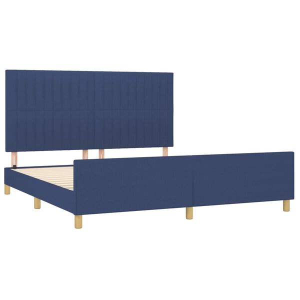 vidaXL Estrutura de cama sem colch&atilde;o 180x200 cm tecido azul
