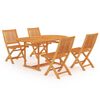 vidaXL 5 pcs conjunto de jantar para jardim madeira de teca maci&ccedil;a