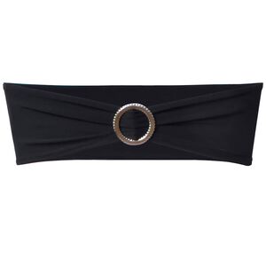 vidaXL Banda decorativa para cadeira, el&aacute;stico, em preto com fivela diamante