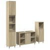 vidaXL 3 pcs conj. m&oacute;veis casa banho derivados madeira carvalho sonoma